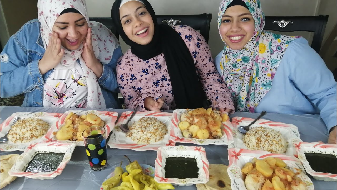 وعملنا الي وعدناكوا بيه|تحدي اكل بطاطس بالفراخ وملوخيه وارز|اقوى تحديات الاكل المصري 😂العقاب عذاب