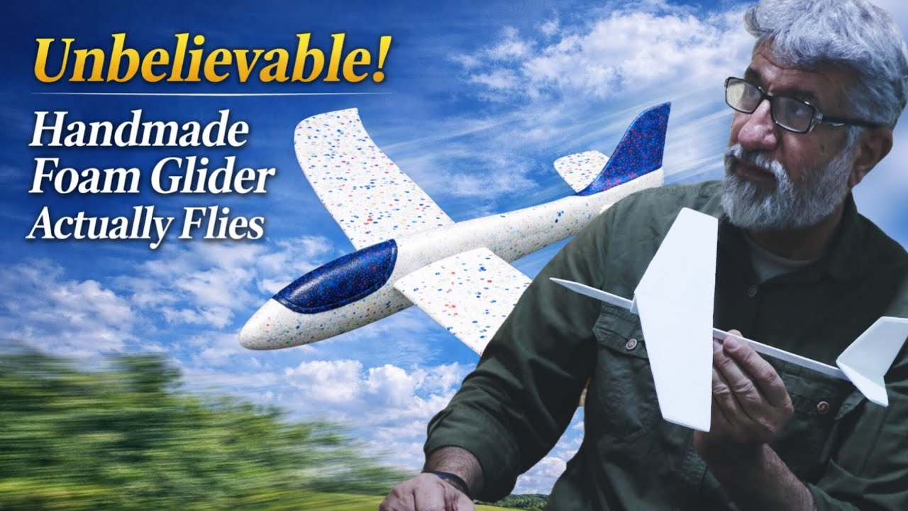 باورکردنی نیست! این ماکت گرایدر واقعاً پرواز می‌کنهUnbelievable! Handmade Foam Glider Actually Flies