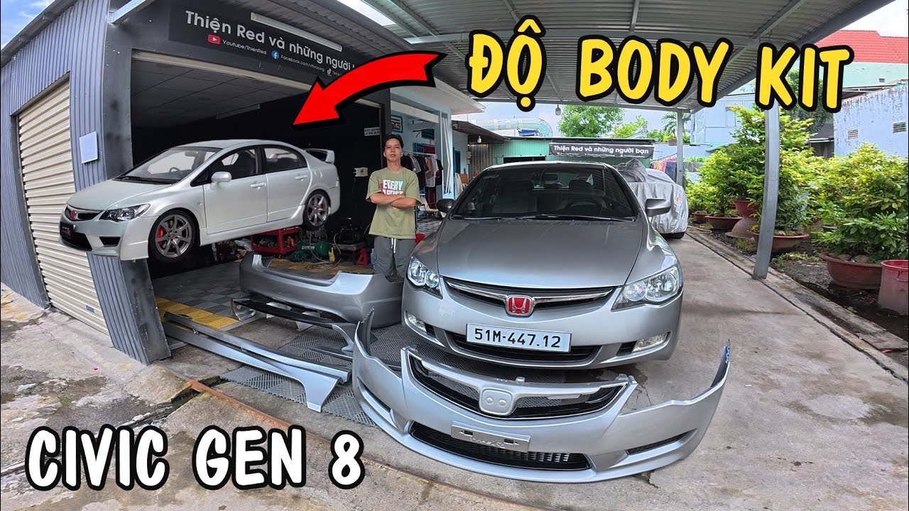 Thiện Red độ Body Type R cho Civic Gen 8 - Vịt Gi&agrave; H&oacute;a Thi&ecirc;n Nga