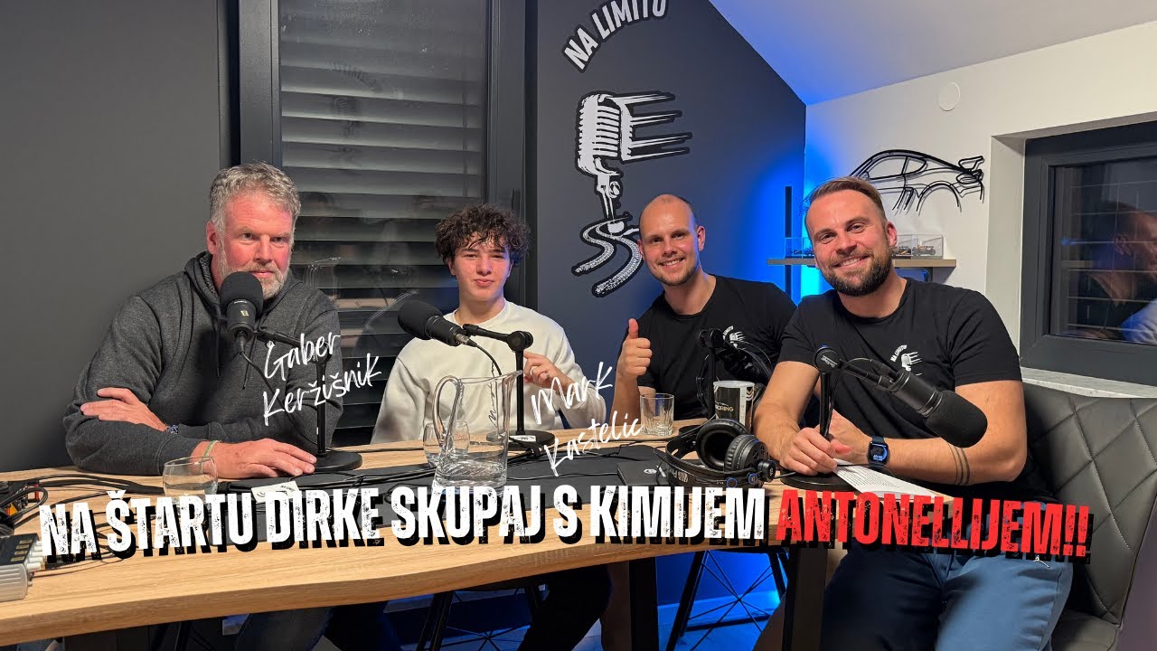 Mark Kastelic in Gaber Keržišnik - Na štartu dirke skupaj s Kimijem Antonellijem - Na Limitu E27