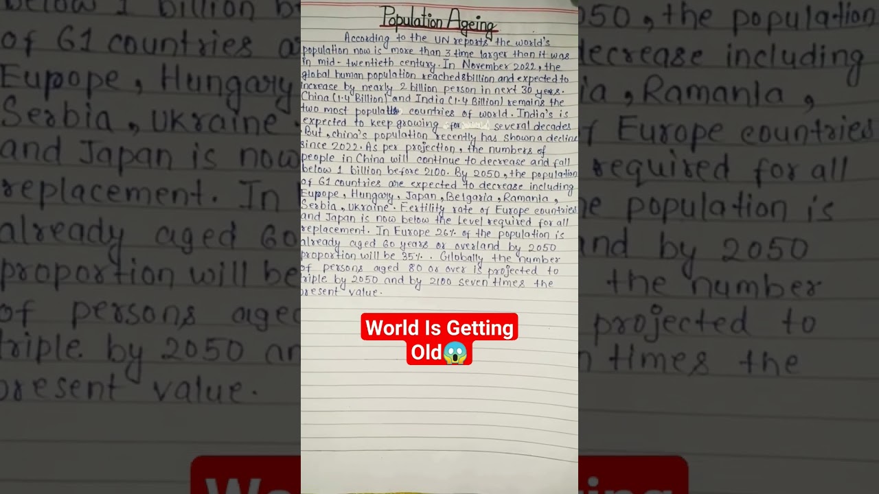 Population Ageing Problem Essay 