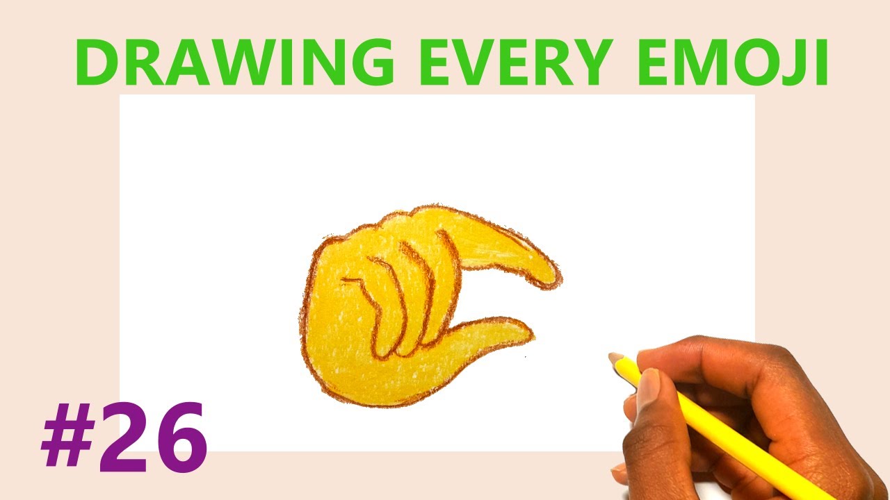 How to draw the pinching hand  emoji 🤏 (drawing every emoji part 26 )