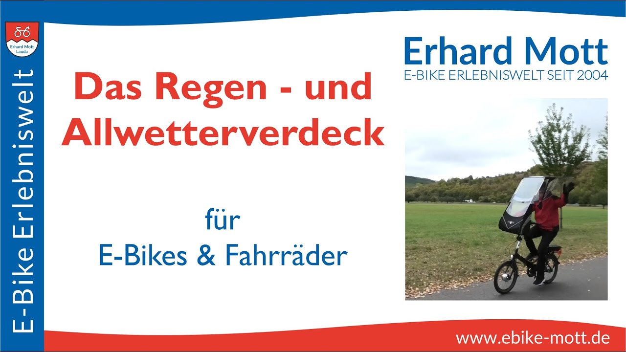 Das VELTOP Regen- & Allwetterverdeck für E-Bikes & Fahrräder | E-Bike Erlebniswelt Erhard Mott Lauda