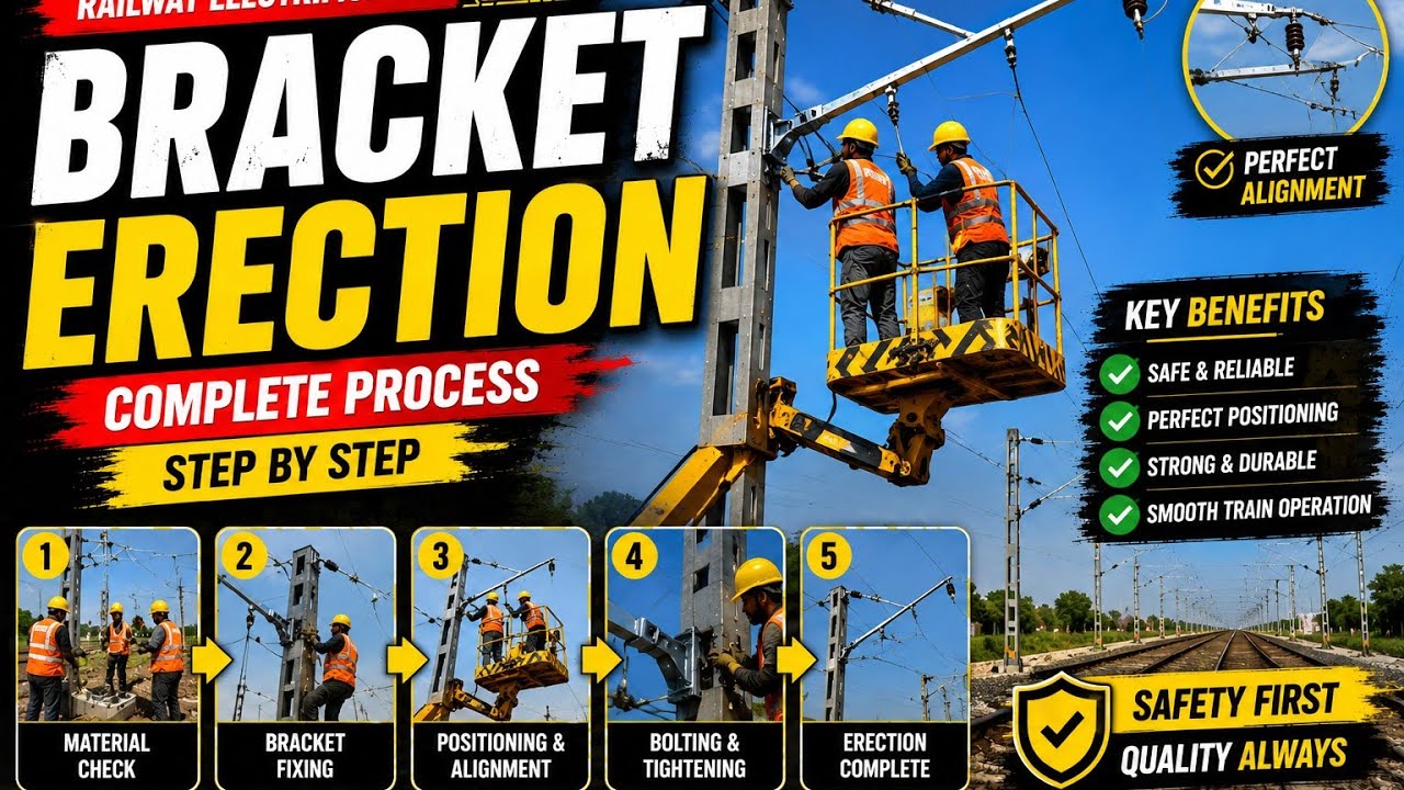 OHE Double cantilever Mcc ka erection kaise hota hai || 