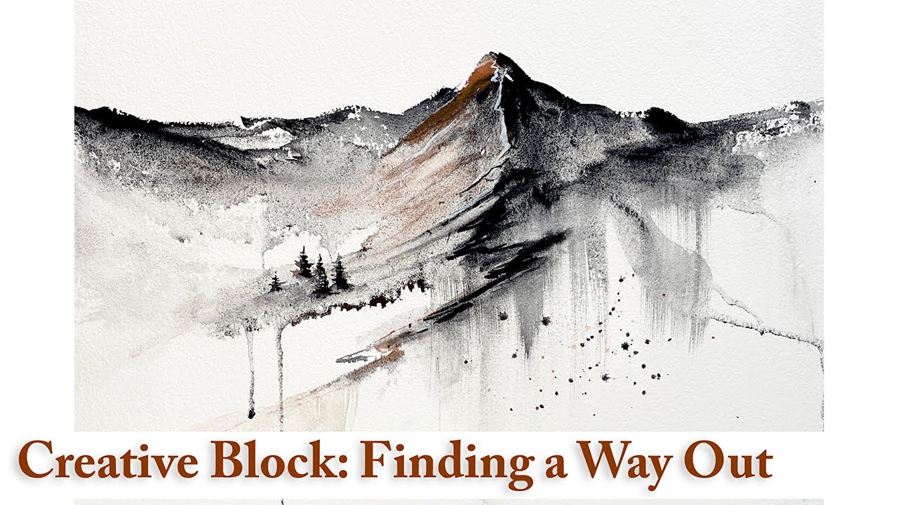 Painting My Way Out of a Creative Block with Lunar Black | Watercolour Mountain Demonstration
