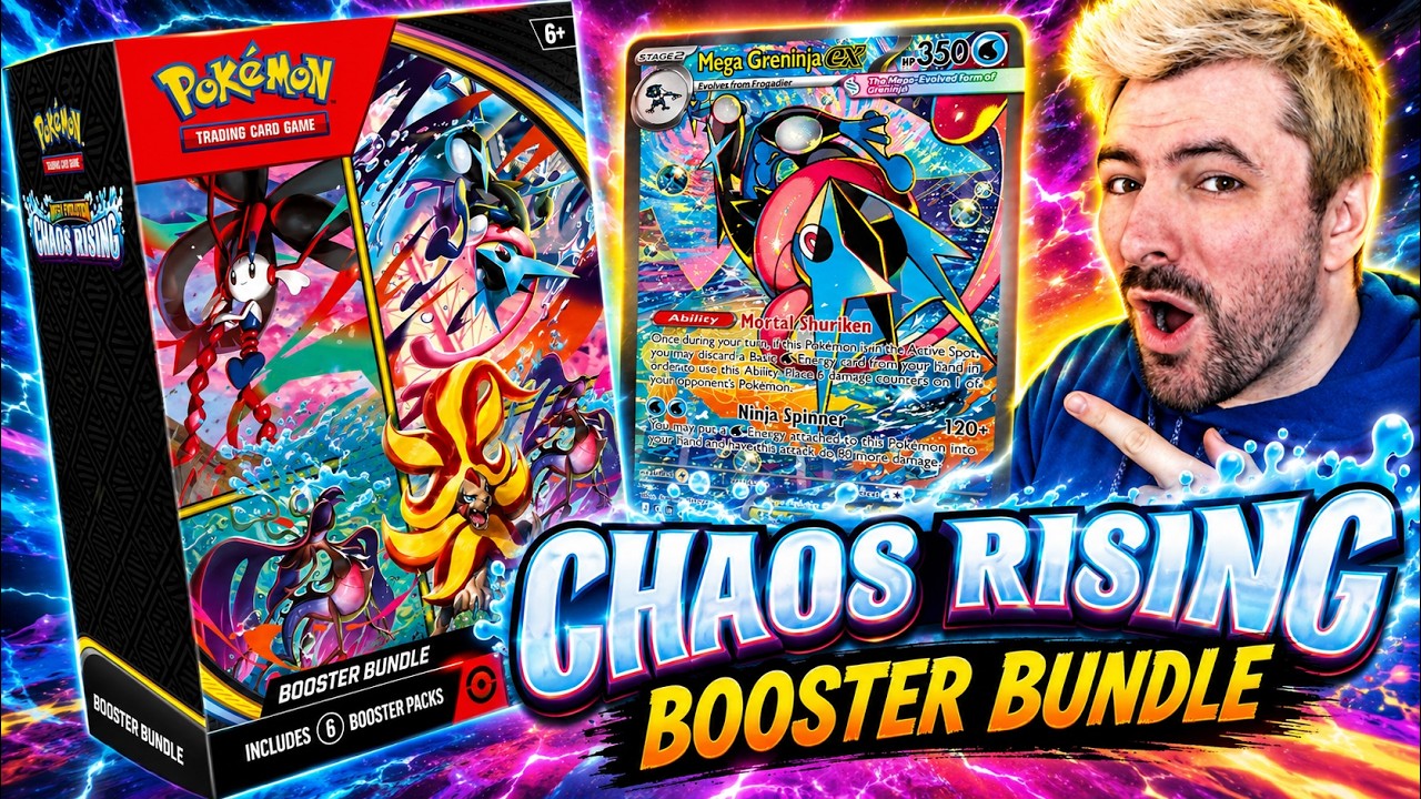 Охота за бустер-бандлом POKEMON CHAOS RISING в поисках Mega Greninja SIR
