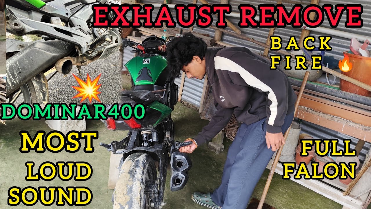 DOMINAR 400 Exhaust remove Most loud Back fire like a super bike 💥 In Assamese 