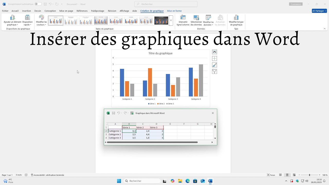 Comment insérer des graphiques simples dans Word