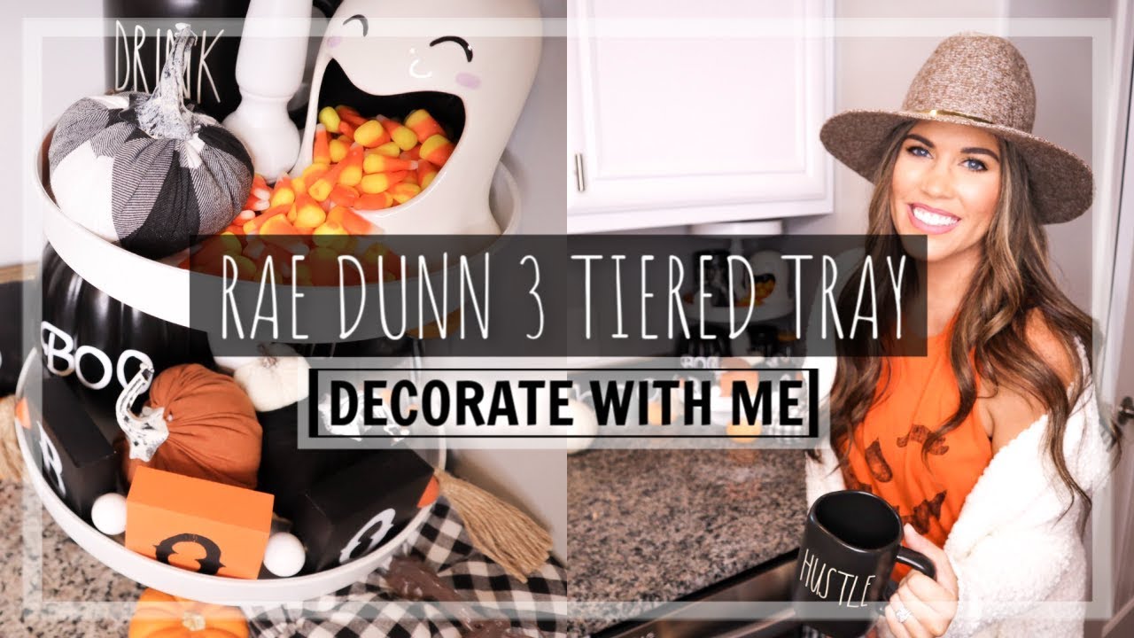 HALLOWEEN DECORATE WITH ME 2019! | FARMHOUSE 3 TIERED TRAY | FALL DECORATE WITH ME