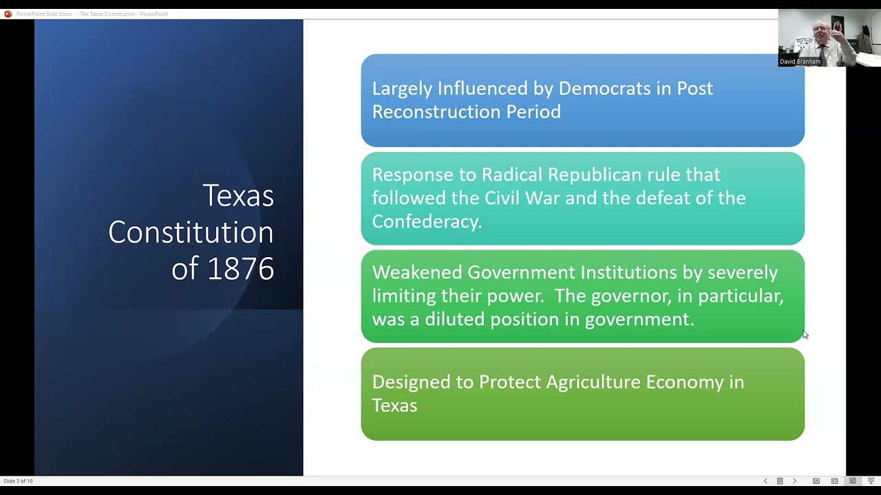 Texas Politics- The Texas Constitution