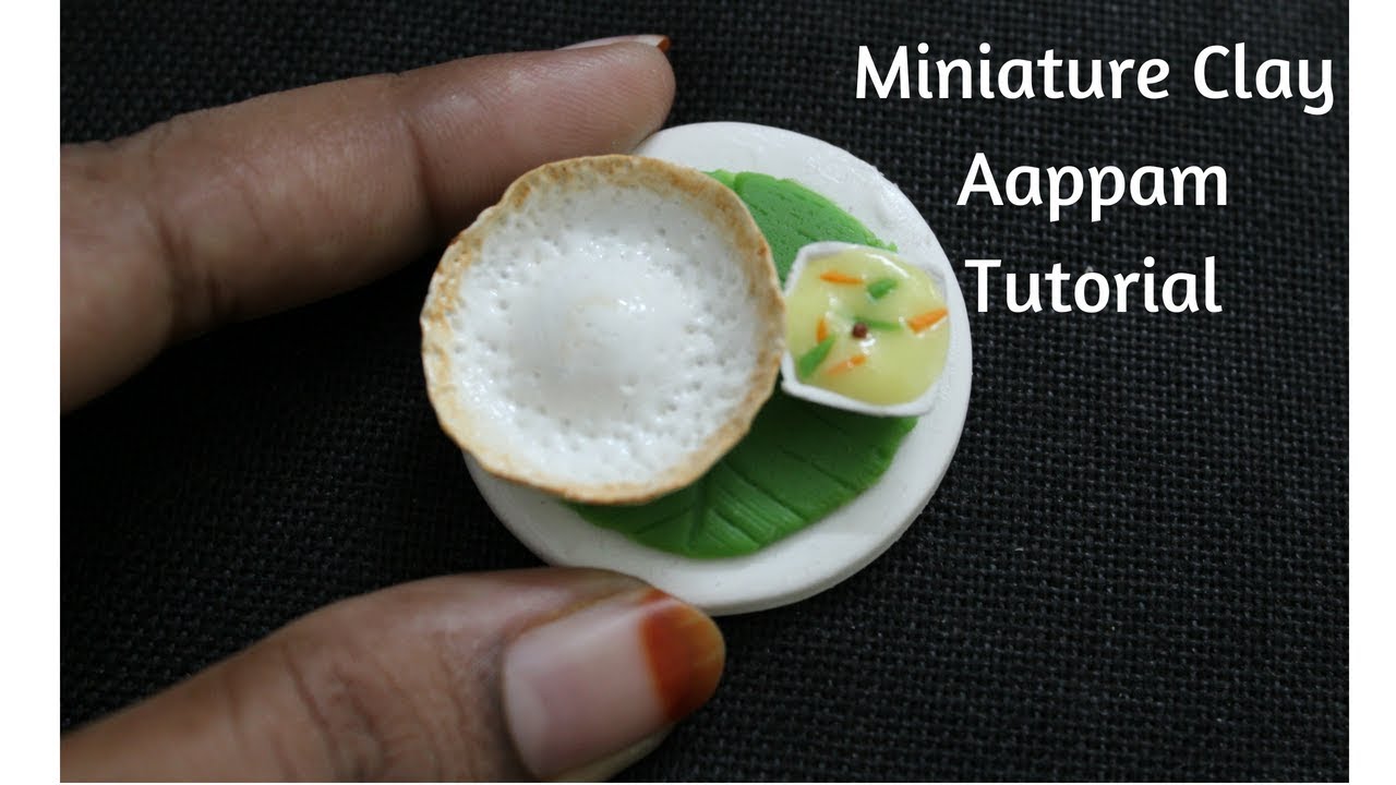 Miniature clay food aappam tutorial|Indian food clay miniature|Fridgemagnet