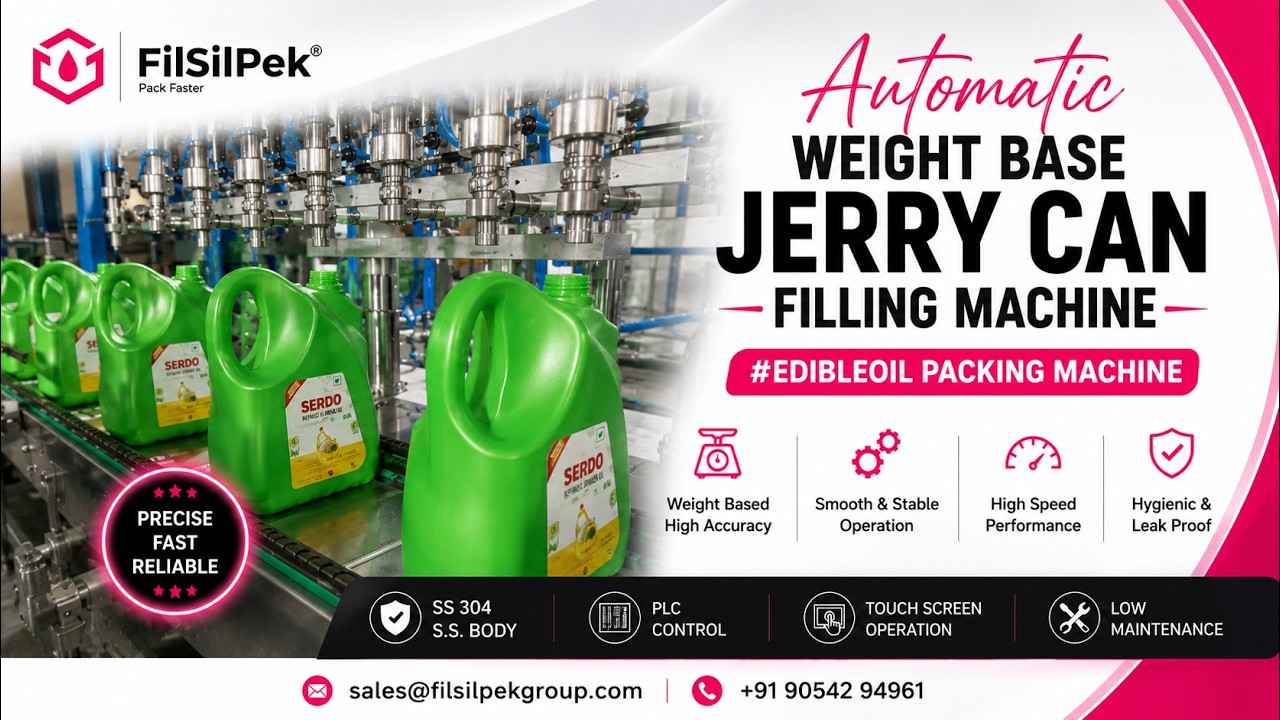 Automatic #Weight base Jerry #Can Filling Machine, #edibleoil Packing machine  - +919054294961
