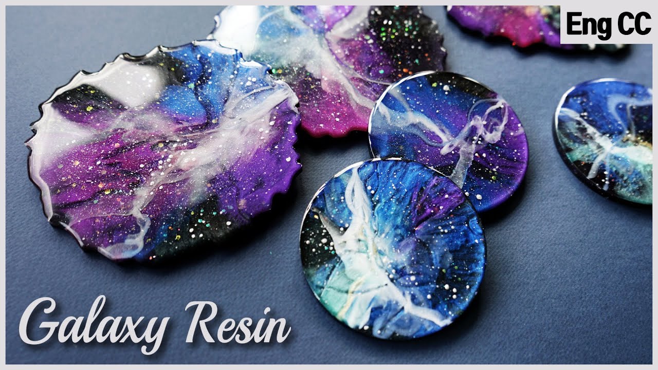 [레진아트]🌌은하수(갤럭시) 코스터 / 글리터로 우주 만들기 / 컵받침diy / Resin Galaxy Coasters