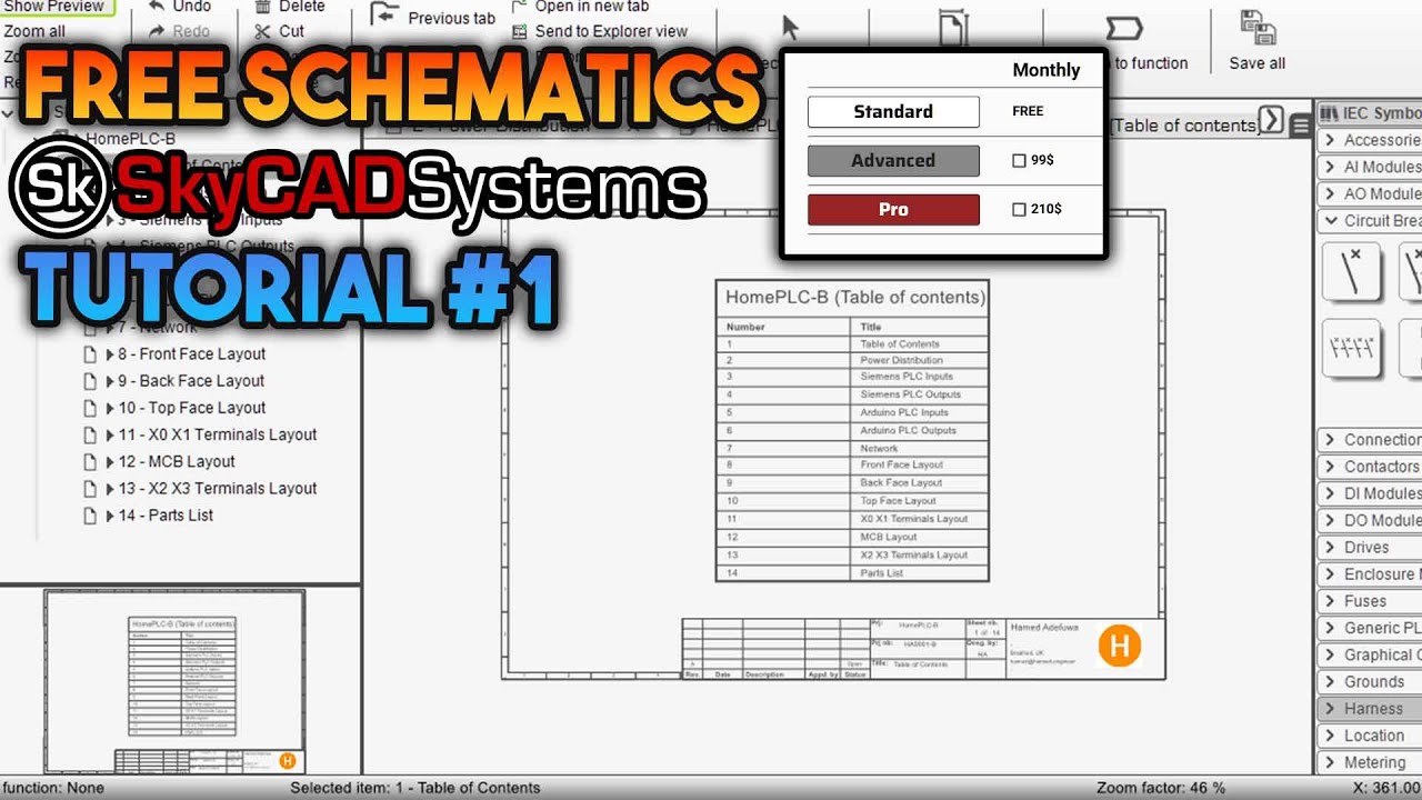 Как я бесплатно создаю электрические схемы с помощью SkyCAD: Урок 1