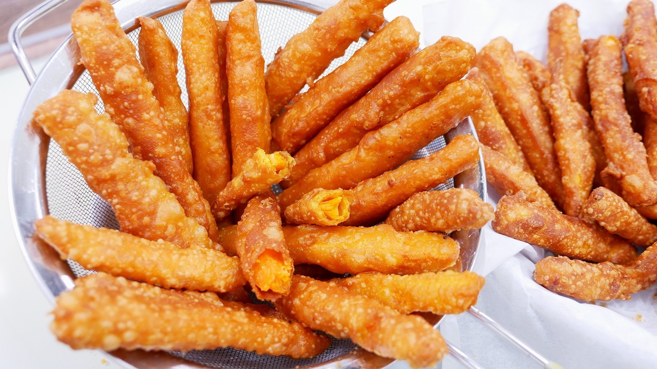 Không Cho Bột Nổi Mà Bánh Khoai Lang Chiên Que Phồng Giòn Xốp, Để Cả Ngày Vẫn Giòn by Vanh Khuyen