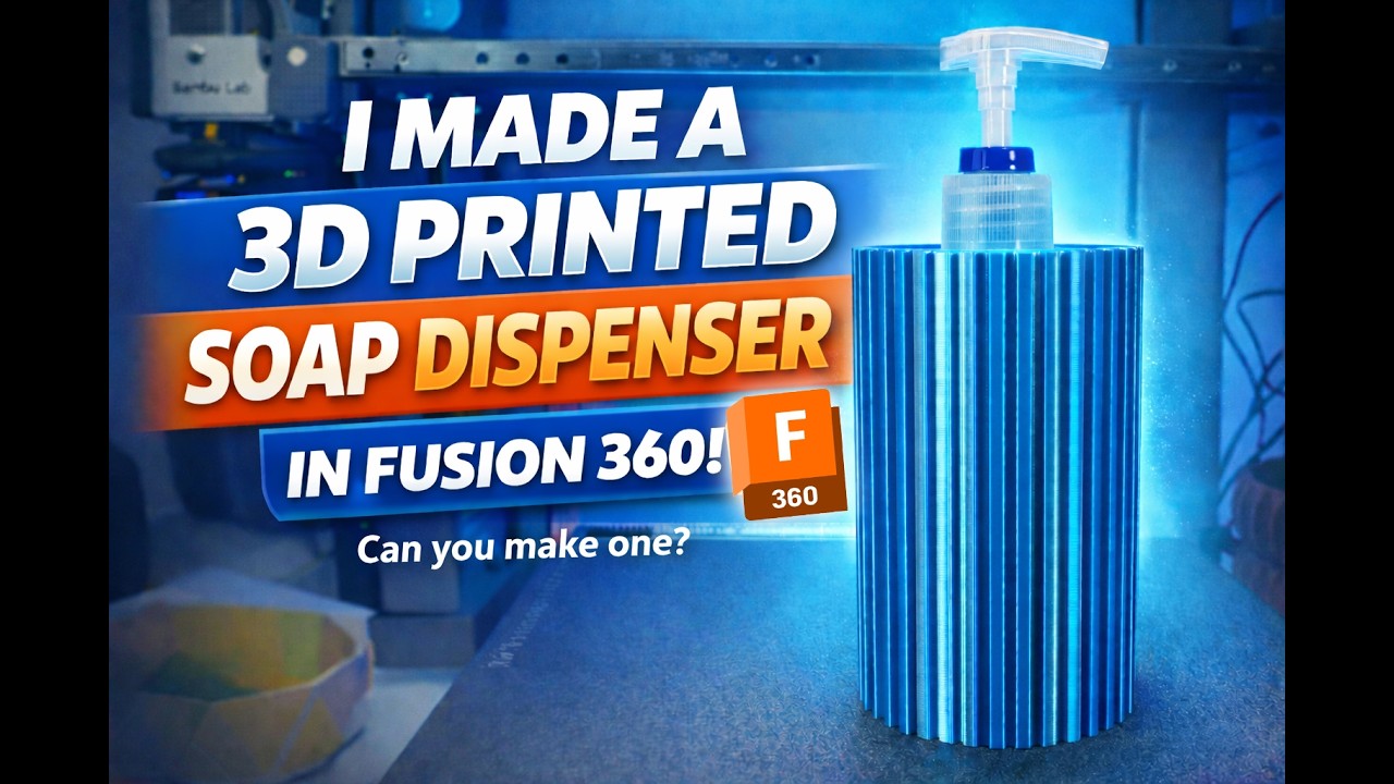 Fusion 360 Tutorial – 3D Printed Soap Dispenser for Beginners
