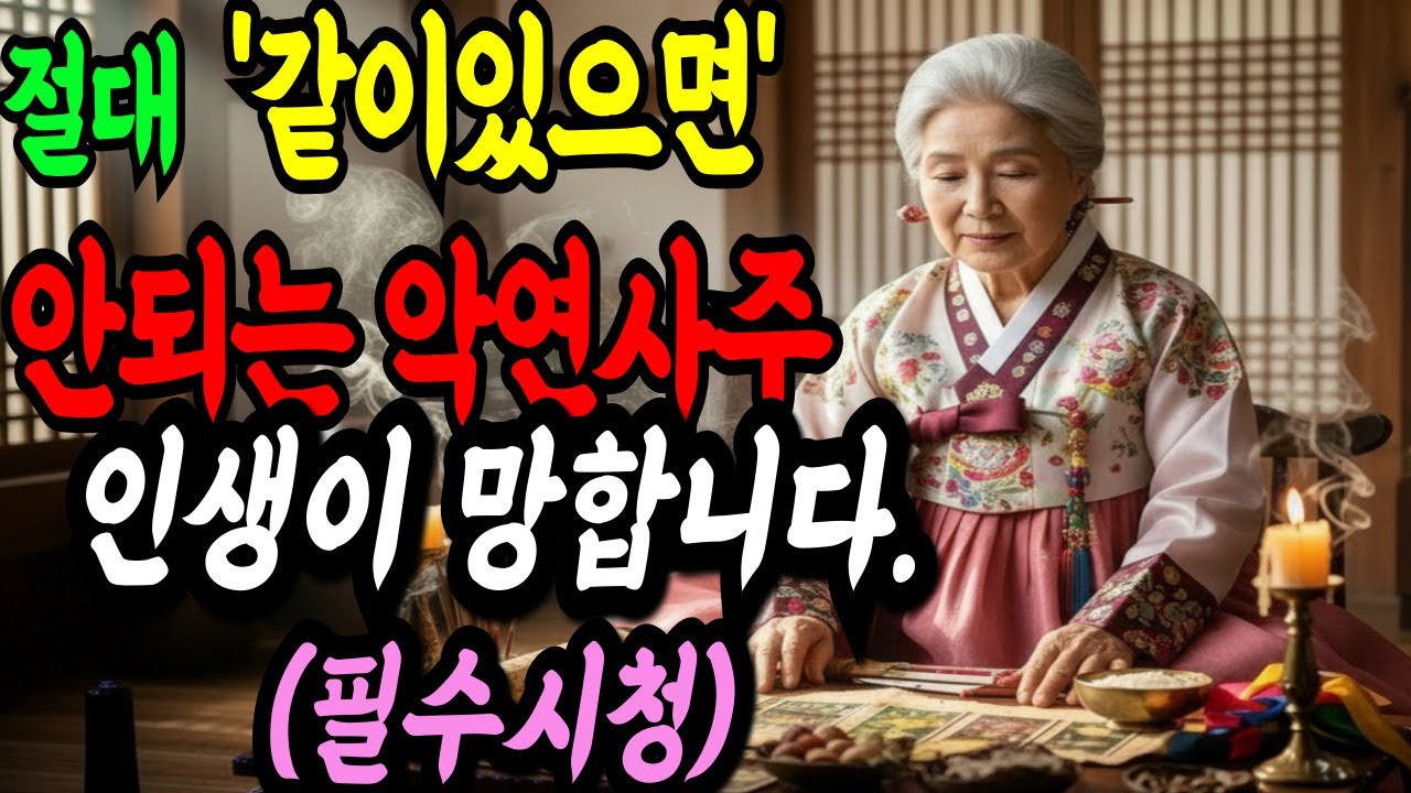 🚨절대로 같이 있으면 안 되는 '악연' 사주 특징 이 띠 만나면 인생 망합니다💔  필수확인 #악연 #사주 #운세