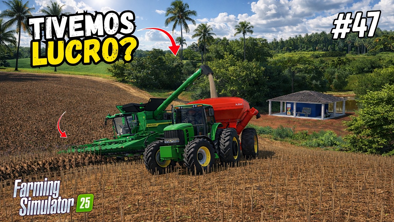 FINALIZAMOS A COLHEITA DO GIRASSOL DO VIZINHO - FAZENDA PITANGUEIRA - FARMING SIMULATOR 25 - EP 47