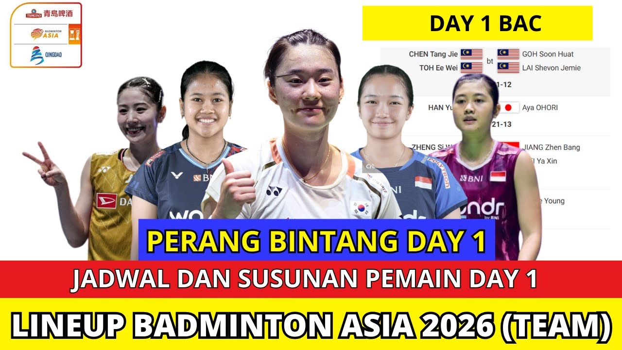 Susunan Pemain ! Full skuad ! Inilah Day 1Jadwal Badminton Asia Team Championships #bac #badminton