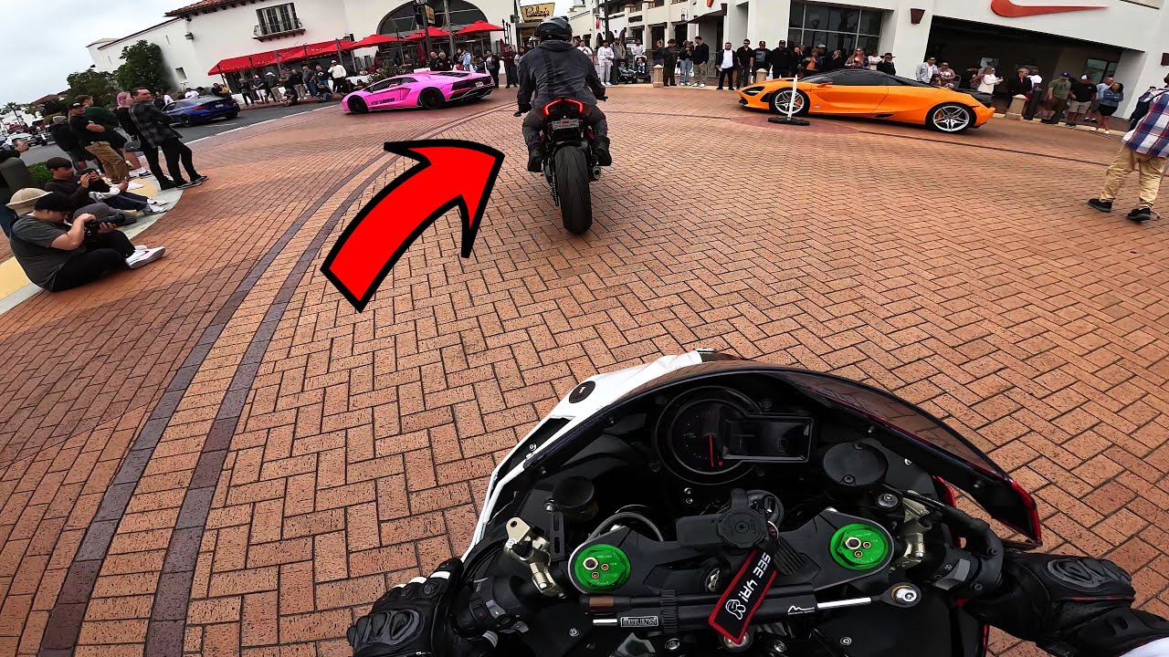 Ninja H2 Leaves Supercar Meet & Cop Pulls Him Over!