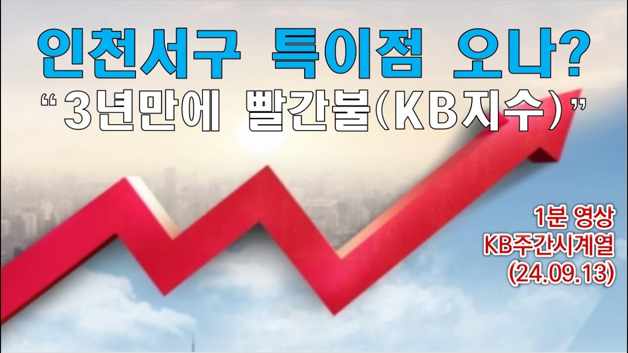 인천서구 특이점 오나? &ldquo;3년만에 빨간불(KB지수)&rdquo; /  4분 영상  KB주간시계열(24.09.13)