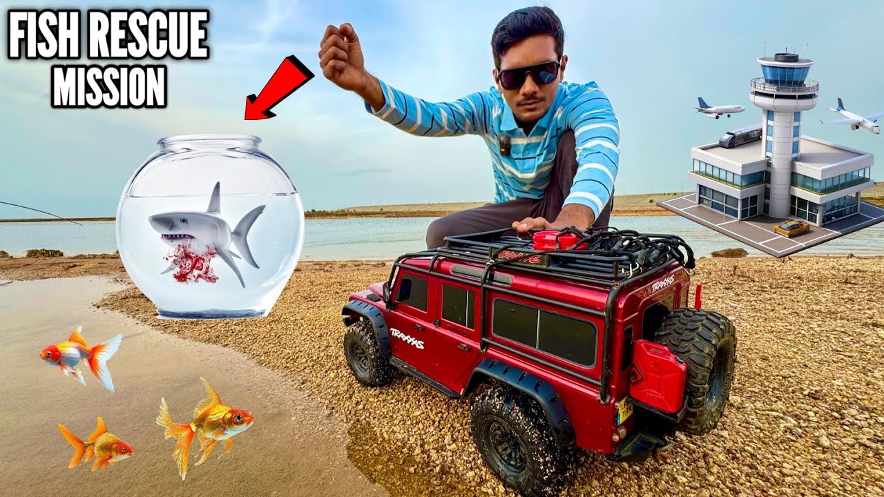 Rc Traxxas Defender Rescuing Fishes