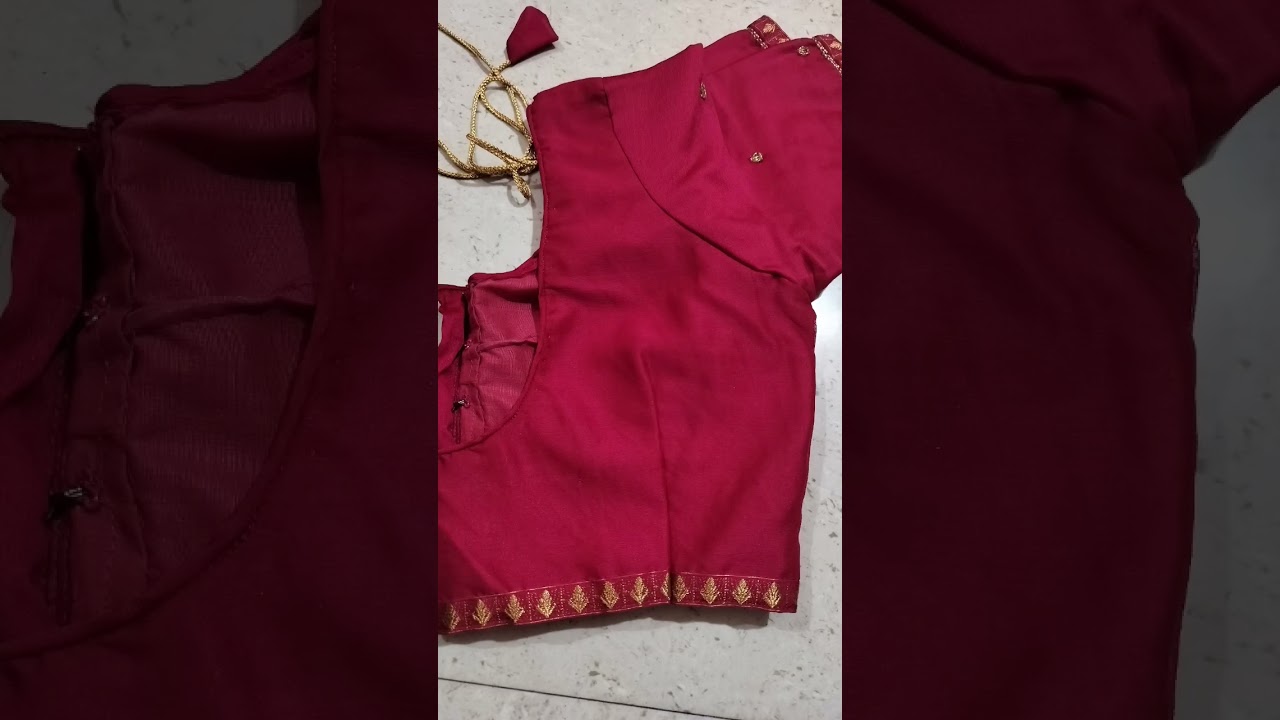 contrast blouse design piping #love #fashion#designer