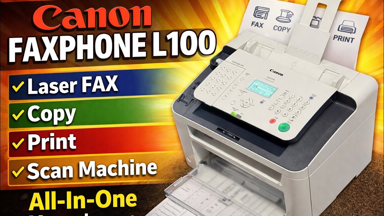Canon FAXPHONE L100 Laser Fax Copy Print Scan Machine All-In-One Monochrome