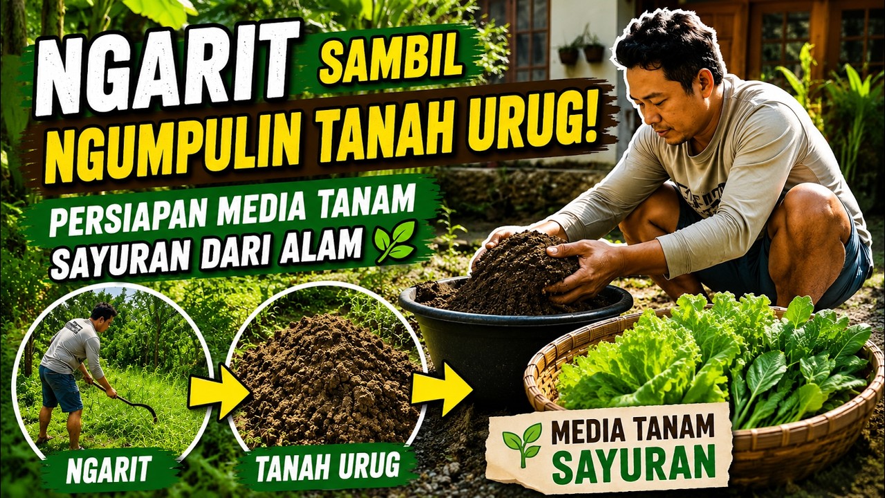 Ngarit Sekalian Ngumpulin Tanah Urug Buat Media Tanam Sayuran