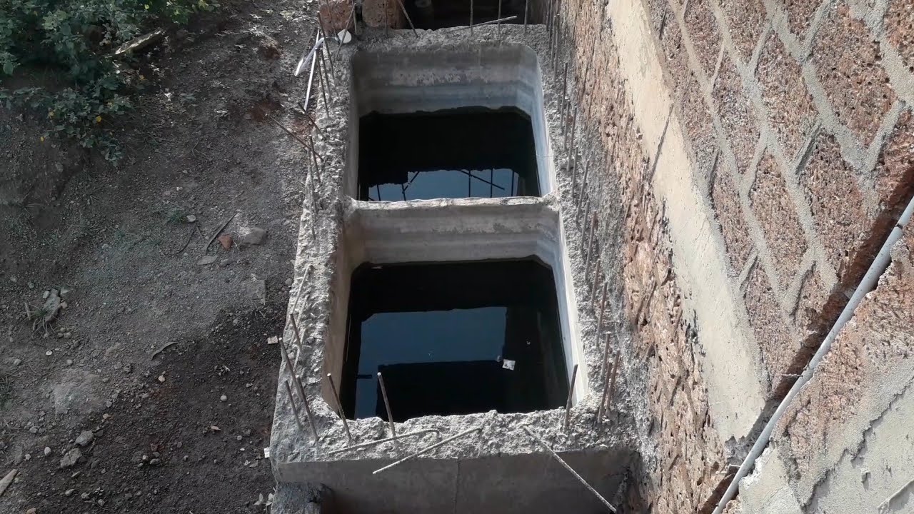 Two block septic tank design with reinforcement details for wc