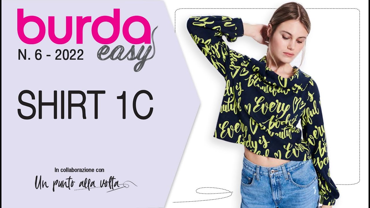 Come cucire una shirt con collo ad anello (Mod.1C Burda easy 6/2022)