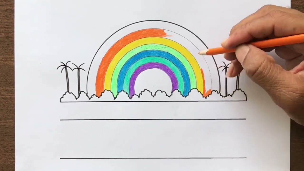 How to Draw a Rainbow Scenery
