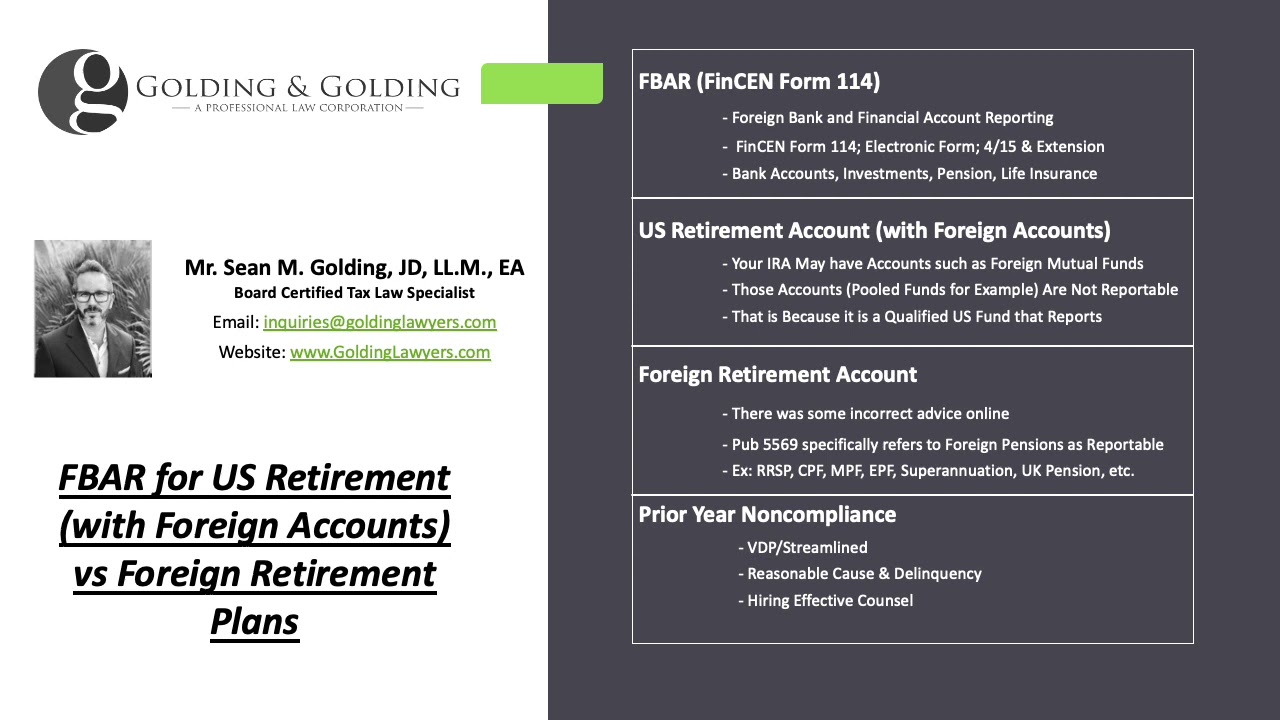 FBAR for US Retirement with Foreign Accounts vs Foreign Retirement and Pension Plan Reporting