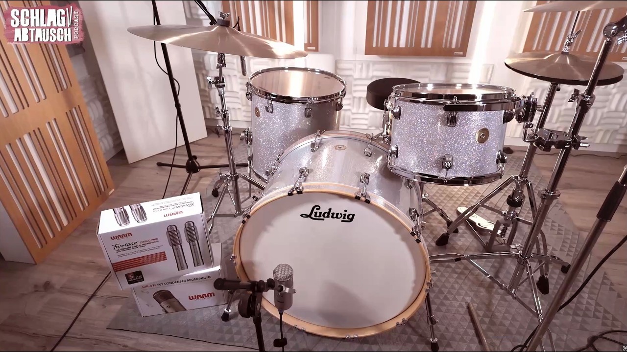 Drum Set Ludwig Continental Rock Set and Warm Audio Microphone Gearcheck by Podcast Schlagabtausch