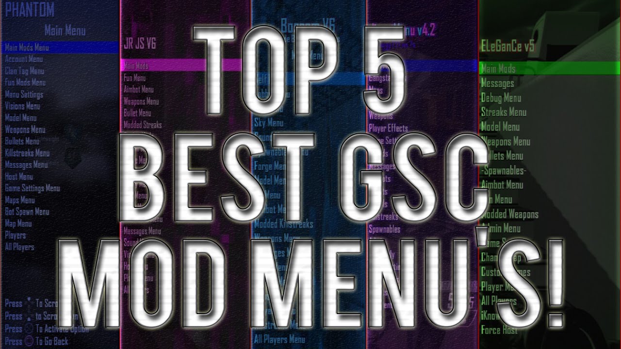[BO2/1.19] TOP 5 BEST GSC MOD MENUS! + Download Links