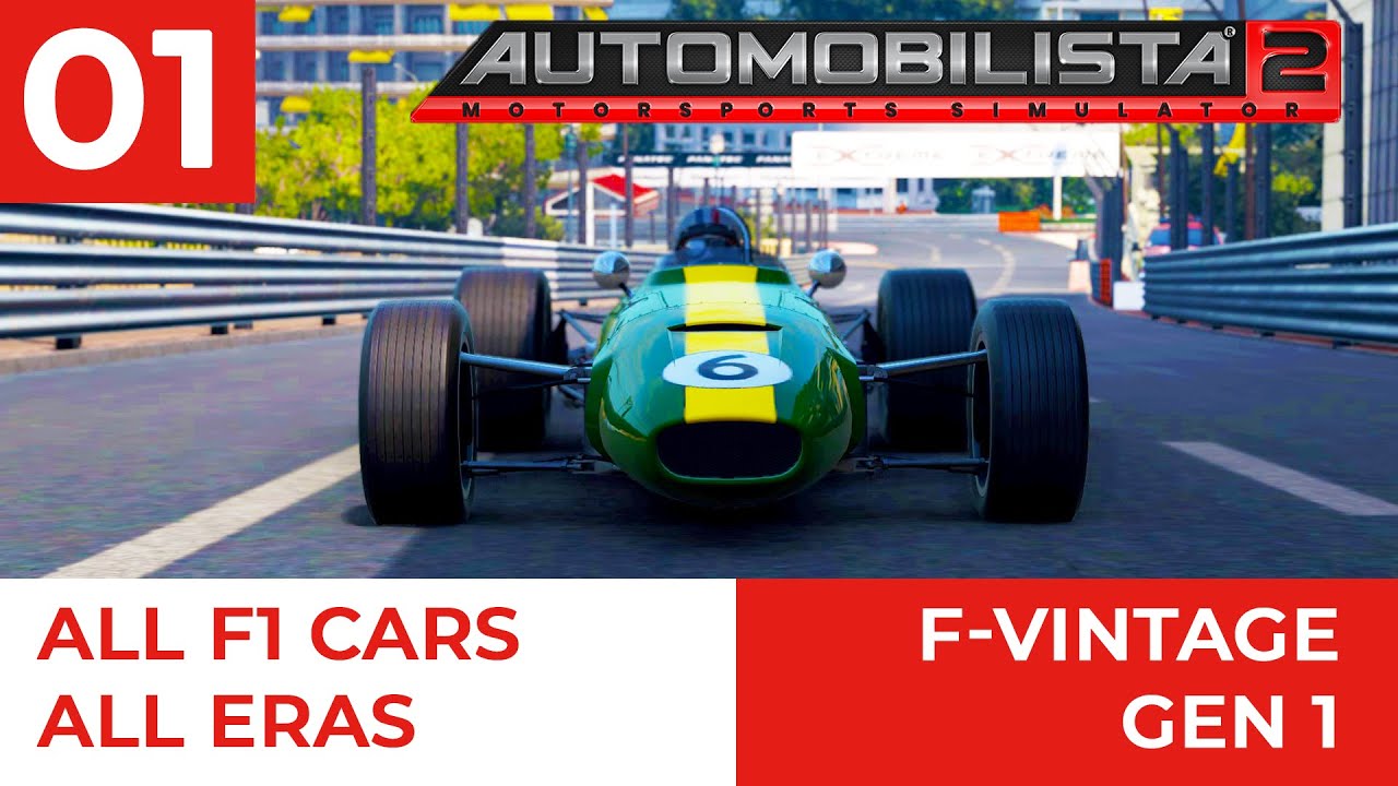 Full Send 1/12: All Formula 1 Cars of all Eras in AUTOMOBILISTA (AMS) 2 | Ep. 1: F-Vintage Gen 1