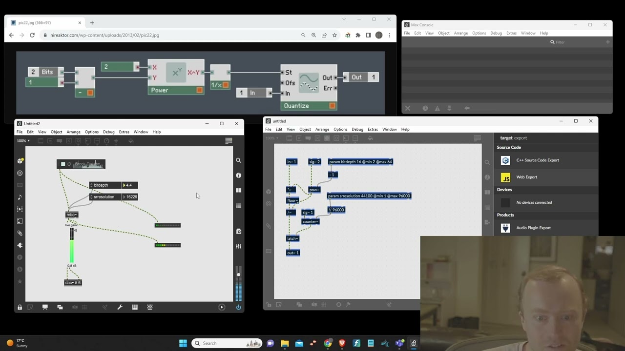 Using MAX RNBO~ to make a bitcrusher VST