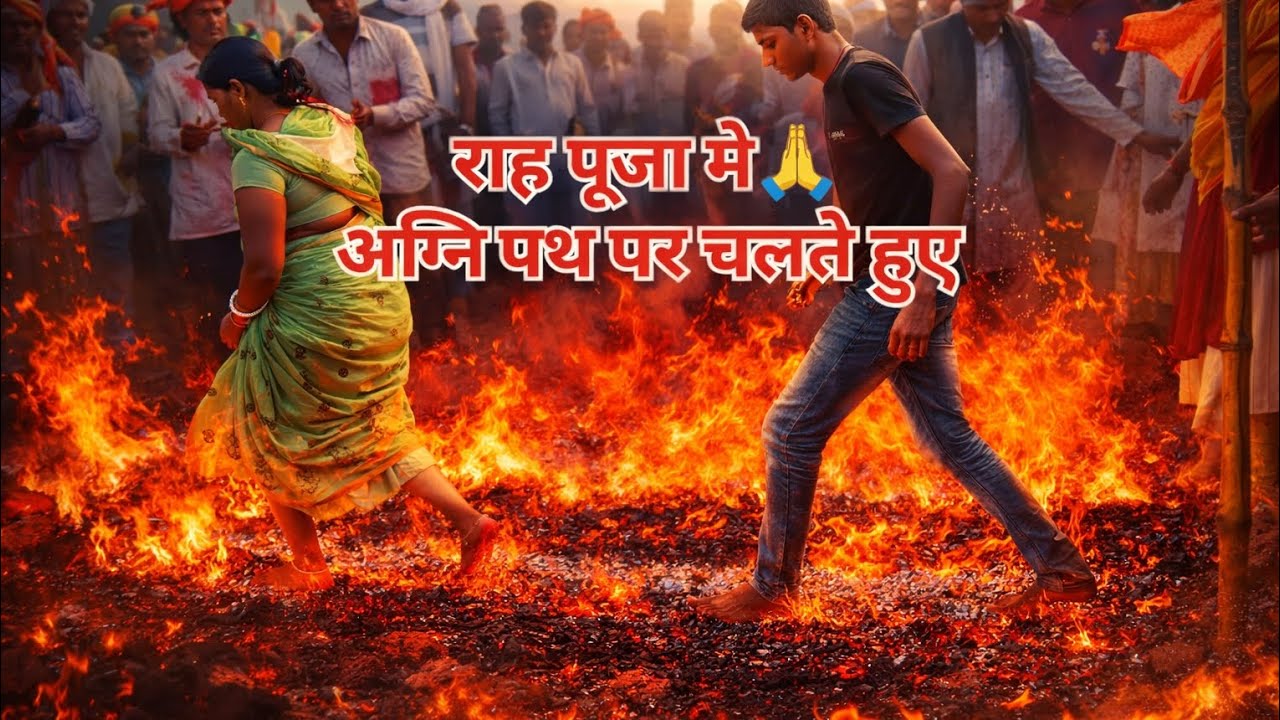 राह पूजा मे अग्नि पथ पर चलते हुए🙏🙏🙏🚩🚩#trending #viral #puja #video 