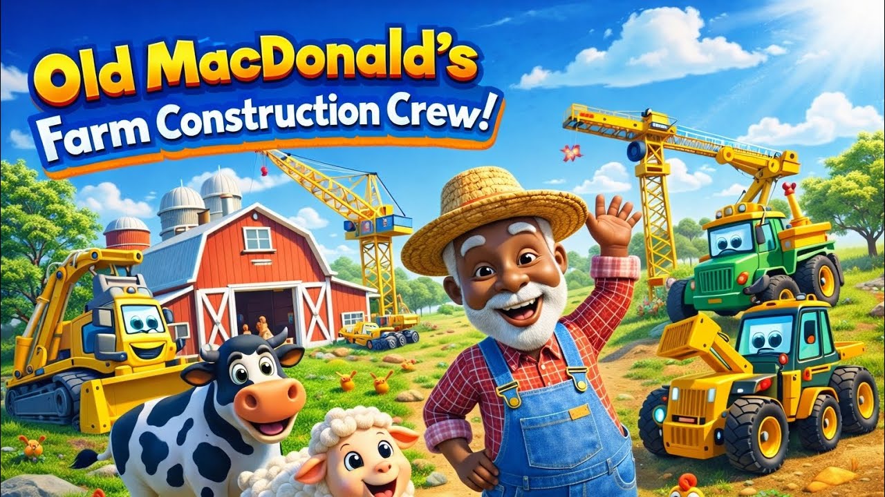 “Old MacDonald’s Farm Construction Crew 🚜 | Kids 3D Song & Fun Farm Machines”