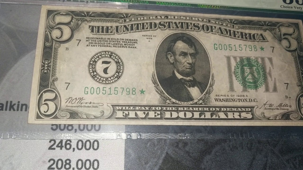 Star Note Sunday 1928 $5.00