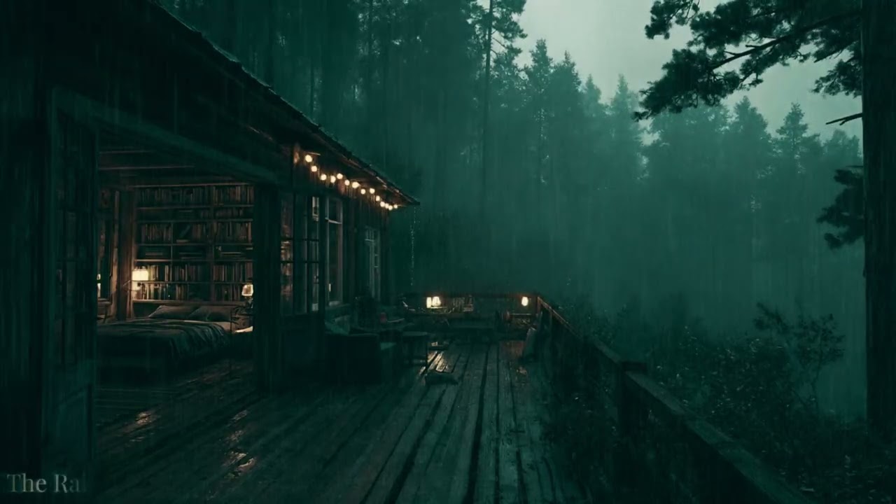 Forest Cabin Rain Sounds for Sleep 🌲 | Relaxing Rainy Night Ambience