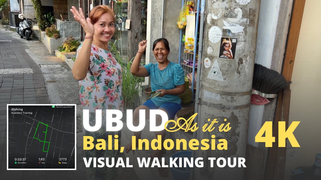 🇮🇩 4K Virtual Walking Tour through Culture Center of UBUD BALI INDONESIA - City Walks