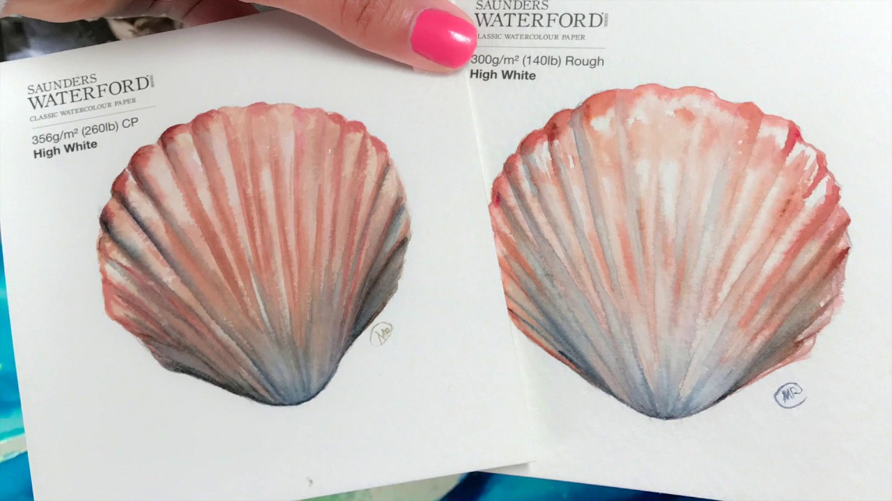 Easy Watercolors Sea Shell Painting Demo