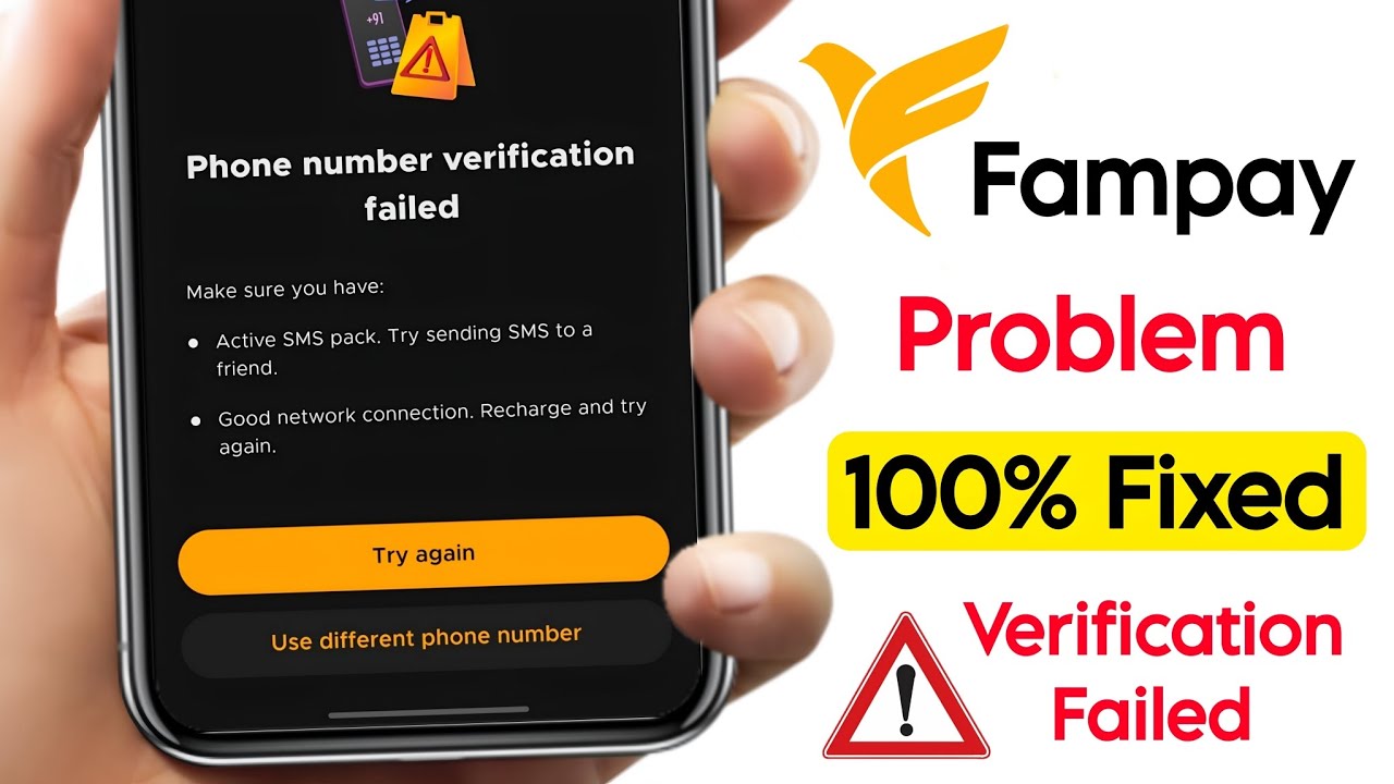 fix fampay phone number verification problem | phone number verification failed problem solved