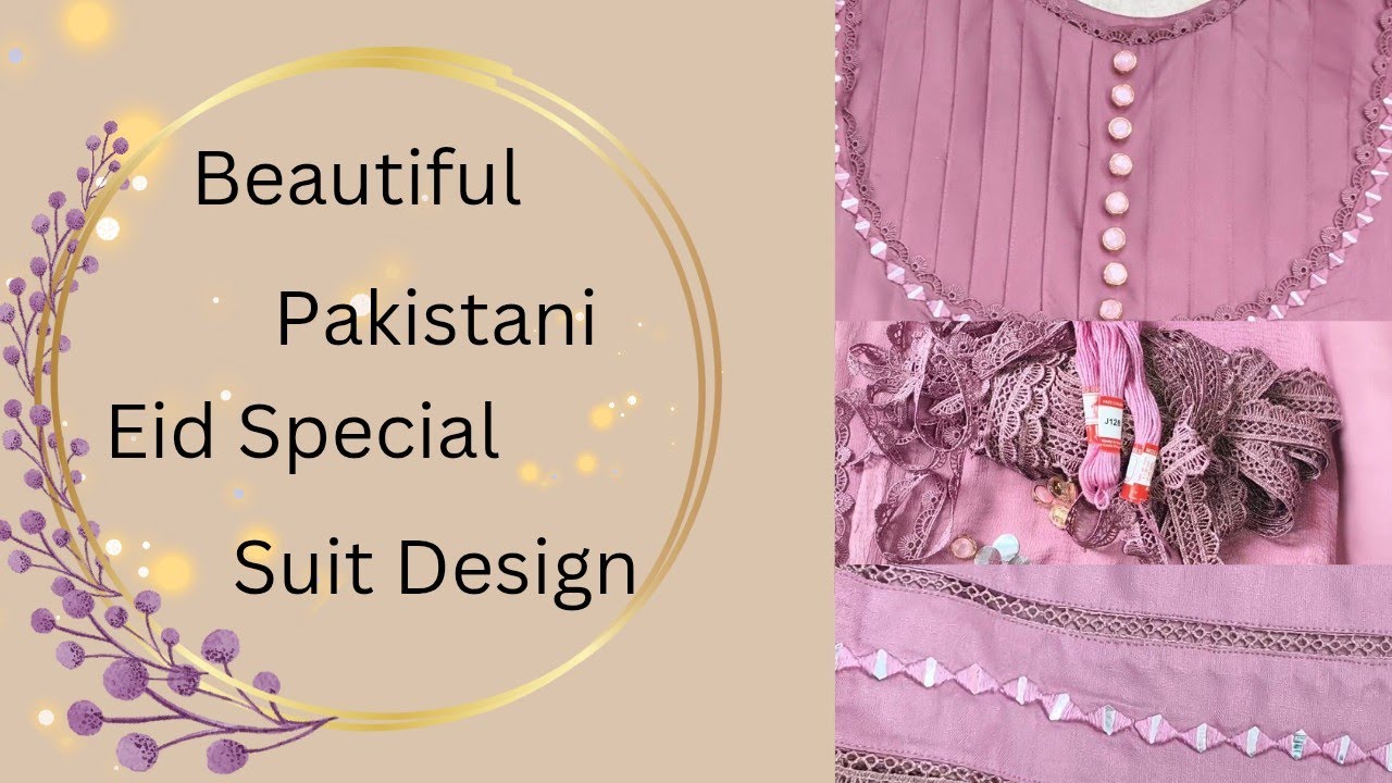🌙Eid Special✨ Pakistani outfit design /Plain fabric se banaye👌outfit/✂️&🪡 #trending #embroidery #yt