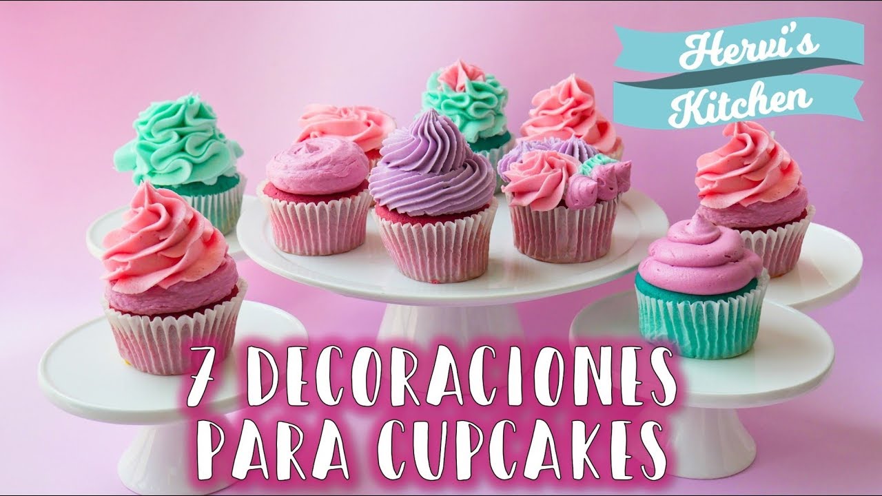 7 DECORACIONES PARA CUPCAKES | Básicos de reposterí | Ale Hervi