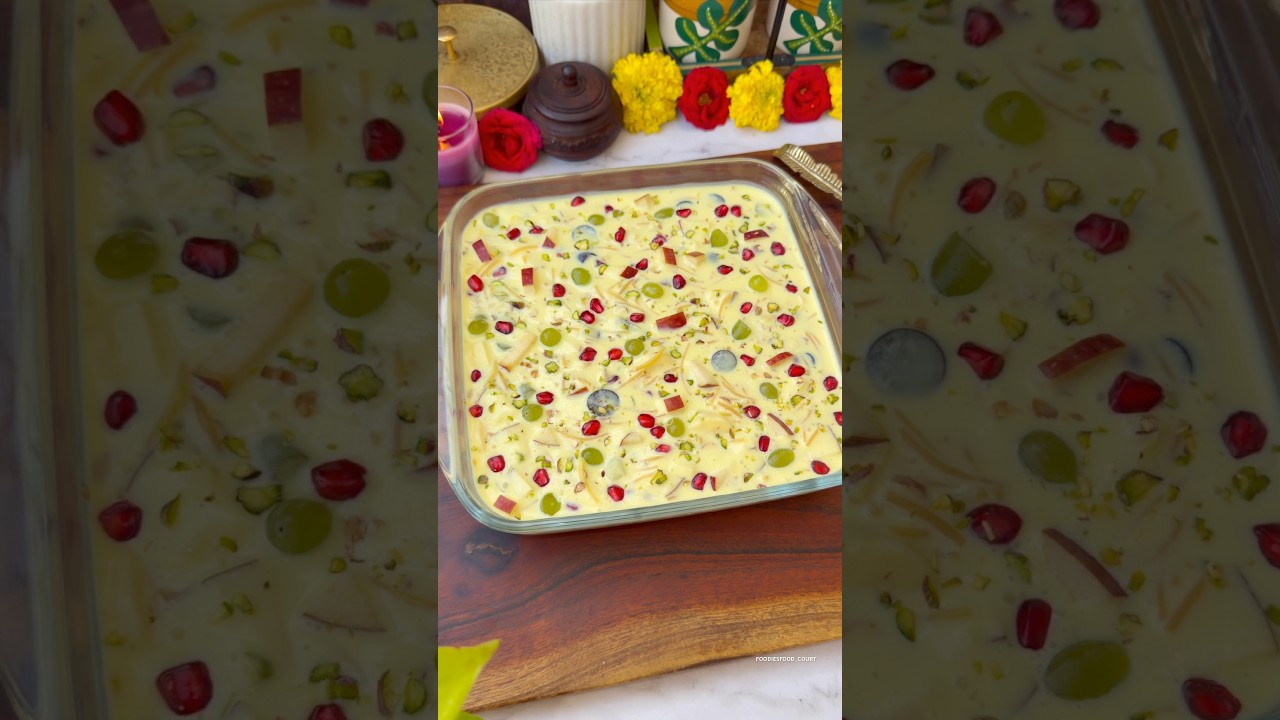 Seviyan Fruit Custard Recipe😍 #shorts #custard #holi #trending #viral