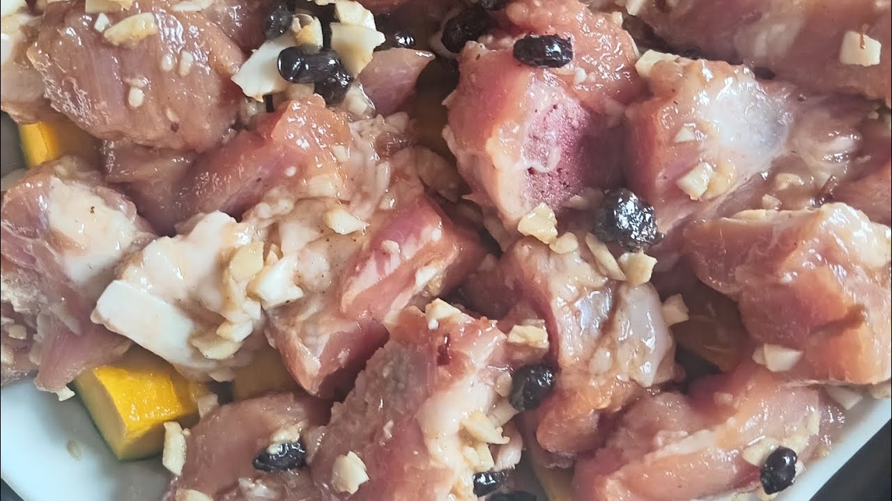 Steam pork with pumpkin