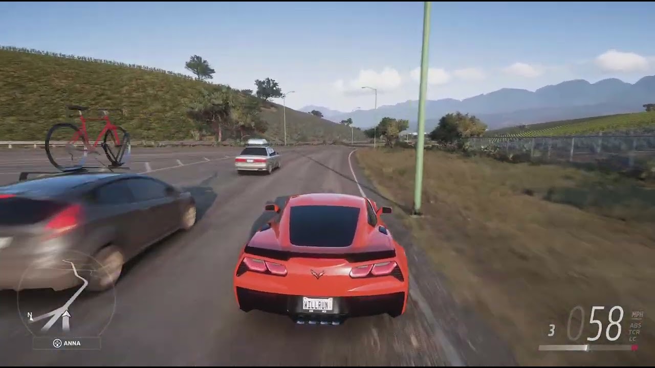 Forza Horizon 5 cruising a 873hp c7 corvette