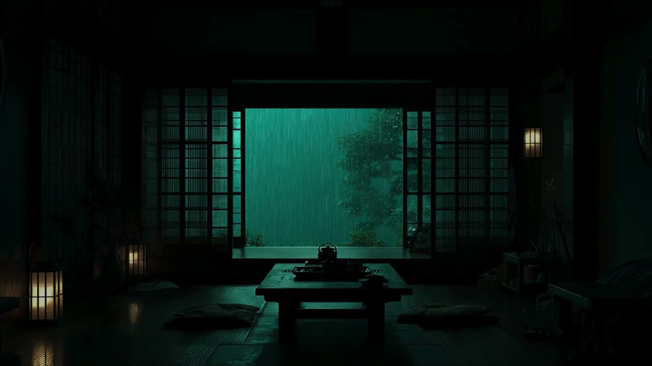 Quiet Rain Drizzling Over a Hidden Garden 🌙 Cozy Bedroom Ambience for Stress Relief